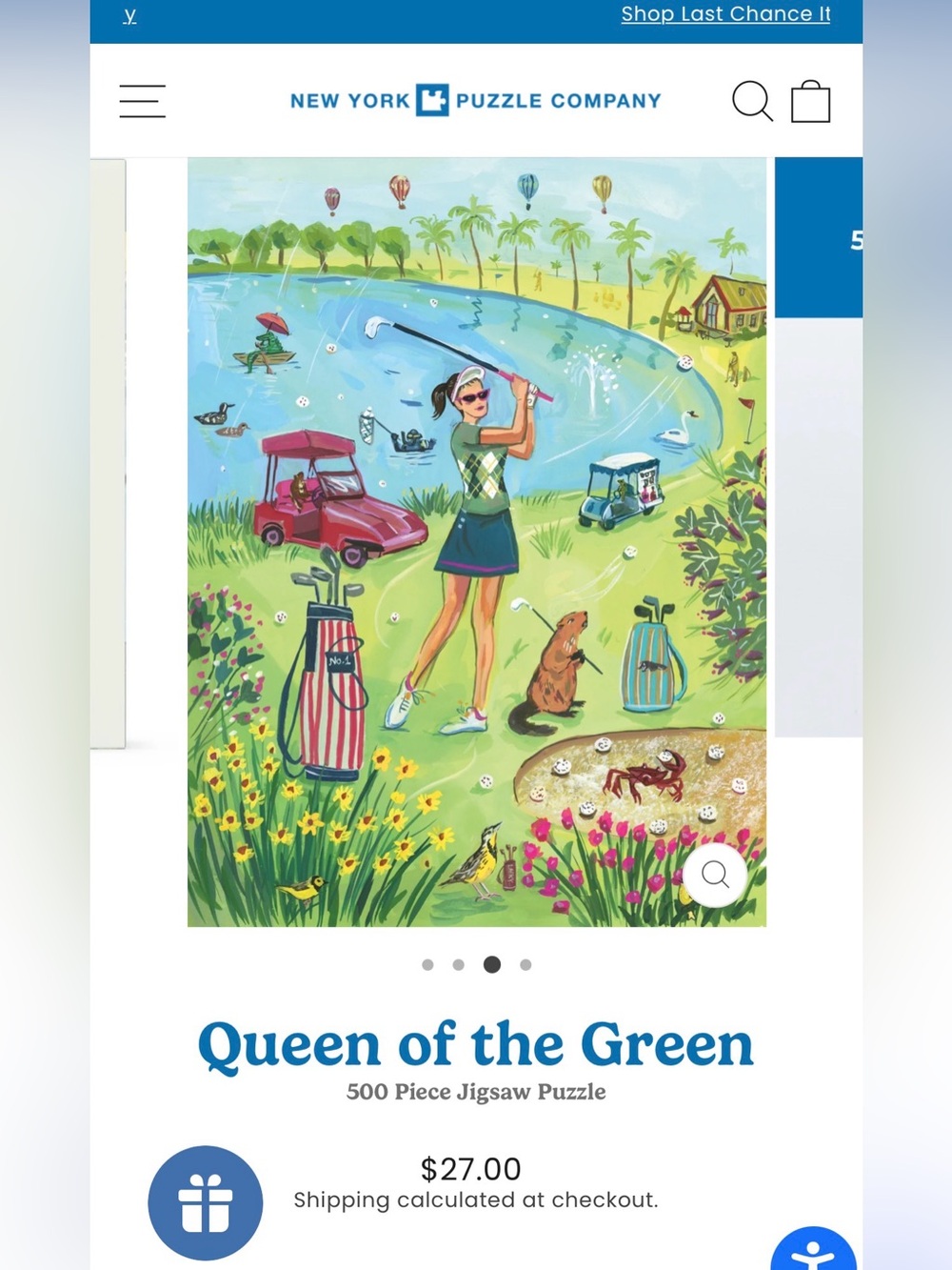 New York Puzzle Company — Queen of the Green Puzzle (Green, Blue, Pink)